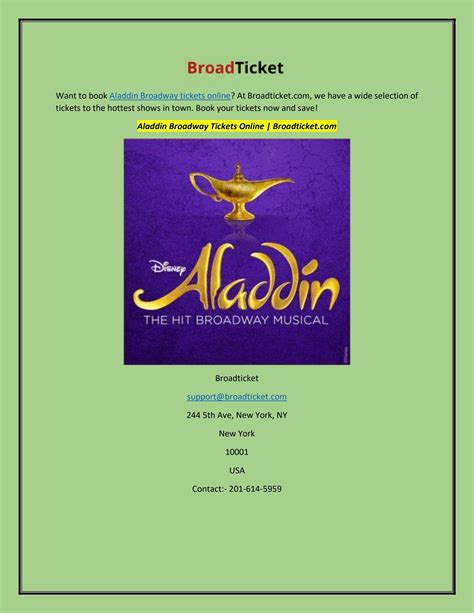 Aladdin Broadway Tickets Online | Broadticket.com by Broadticket - Issuu