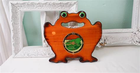 Happy Frog Hand Made Wall Clock / Battery Operated Wooden - Etsy
