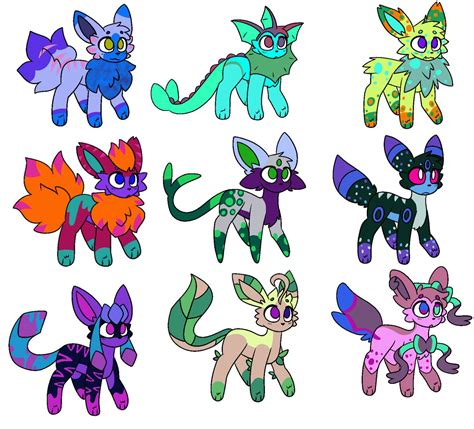 Eevee and evolutions adopts!(open) by FlurryC on DeviantArt