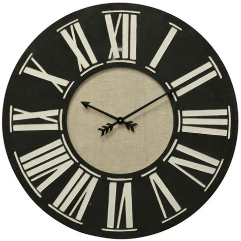 Roman Numerals Wood Clock - Black and Beige - Walmart.com - Walmart.com