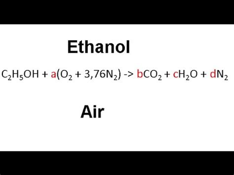 Balancing the combustion reaction of Ethanol + air - YouTube