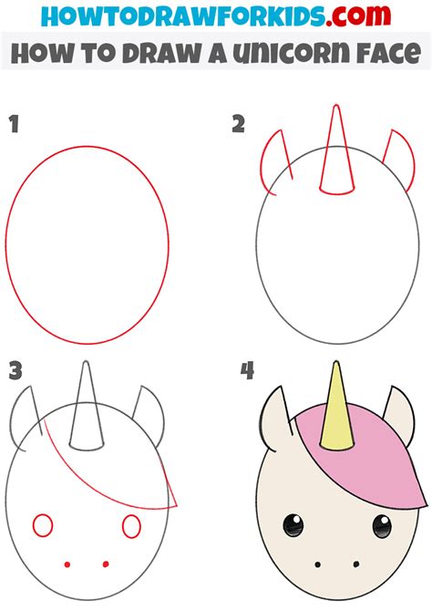 How to Draw a Unicorn Face for Kindergarten - Easy Tutorial