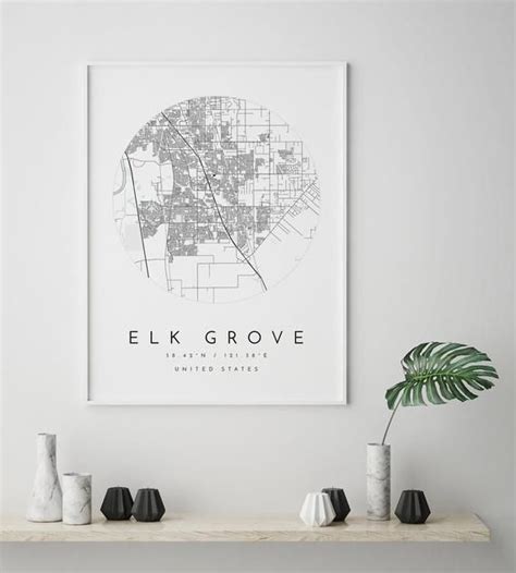 Elk Grove Map Elk Grove California City Map Home Town Map | Etsy ...