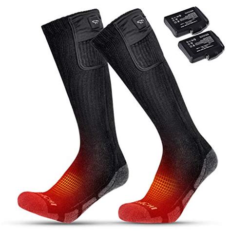 Upgraded Heated Socks for Men Women, Rechargeable Electric Battery Powered Ski Socks with ...