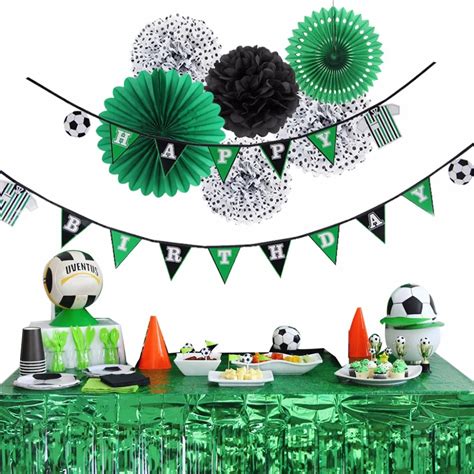 Green Football Theme Birthday Party Decorations Soccer Happy Birthday ...