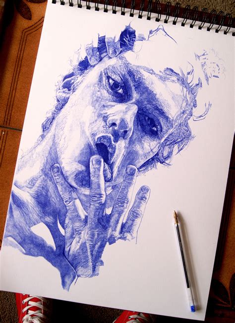 Biro drawing of Ross Hickman by Sarah Muirhead | Ink pen art, Ballpoint ...