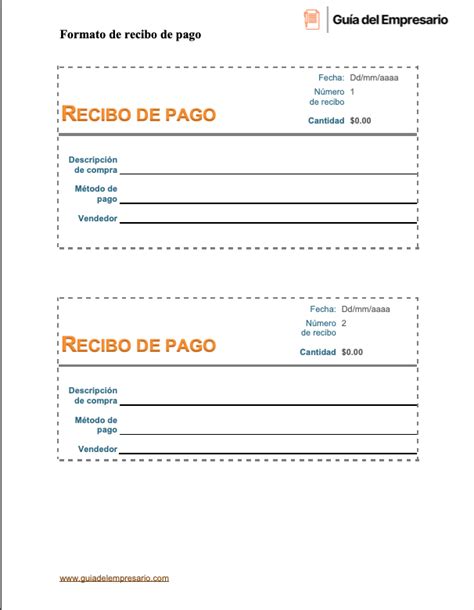 Recibo De Pago Formato Pdf