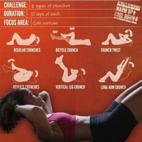 Crunches Challenge | Types of crunches, Vertical leg crunches, Crunches