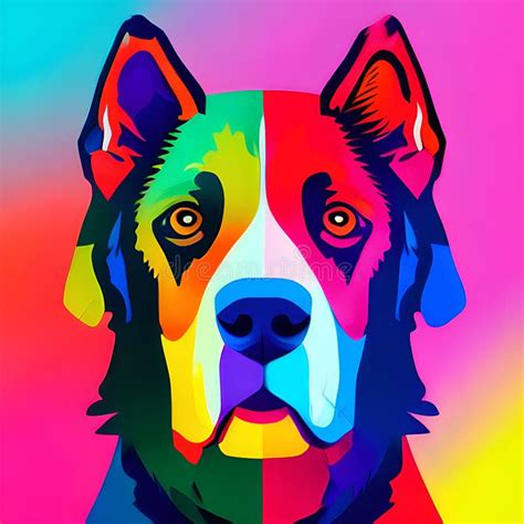 Awesome Computer Artwork Collage of a Colorful Pop Art Dog Portrait ...