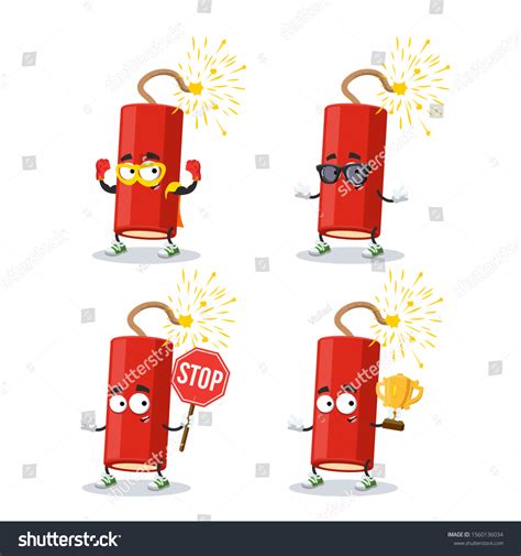 Set Cartoon Dynamite Stick Lit Wick Stock Vector (Royalty Free ...