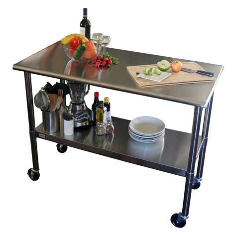 TRINITY EcoStorage™ 48-in. NSF Stainless Steel Prep Table with Wheels ...