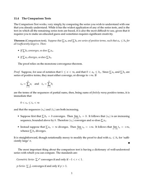 SOLUTION: The comparison tests theorem - Studypool