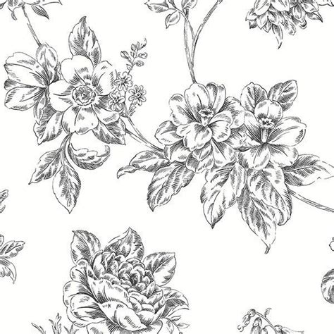 Black and White Vintage Floral Norwall BW28706 Wallpaper Samples, Of Wallpaper, Floral Wallpaper ...