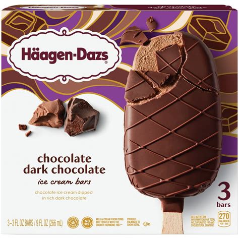 Haagen Dazs Chocolate Dark Chocolate Ice Cream Bars, 3 Pack - Walmart.com - Walmart.com