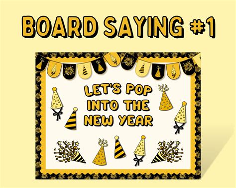 New Years Bulletin Board Kit New Year January Bulletin Board - Etsy