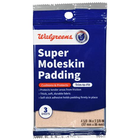 Walgreens Moleskin Pads 4-5/8 inch x 3-3/8 inch | Walgreens