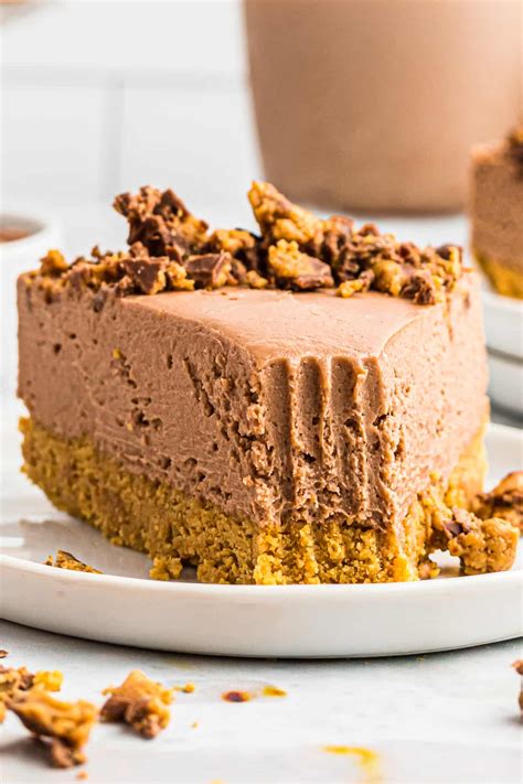 Chocolate Peanut Butter No Bake Cheesecake - The Cookie Rookie®