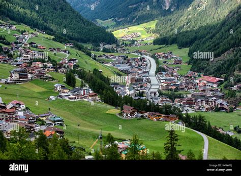 Sölden is a municipality in the Ötztal valley of Tirol, Austria. Pictured in the summer Stock ...