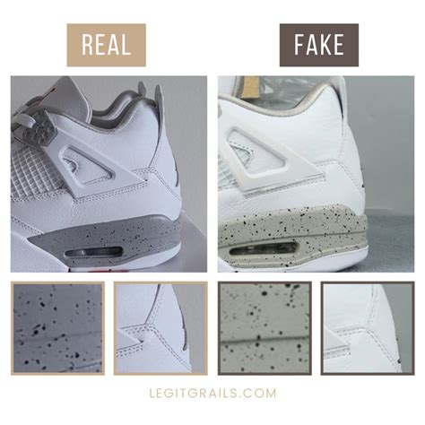 How To Spot Real Vs Fake Jordan 4 Retro White Oreo Sneakers – LegitGrails