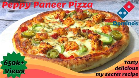 Domino's peppy paneer pizza recipe|dominos pizza making at home | Peppy paneer pizza recipe at ...