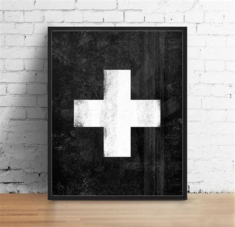 Swiss Cross Print Plus sign Printable art Scandinavian Art | Etsy