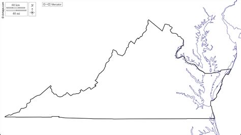 Virginia free map, free blank map, free outline map, free base map coasts, limits, white