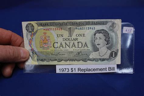 Canada One Dollar Bill (1) - 1973; Replacement