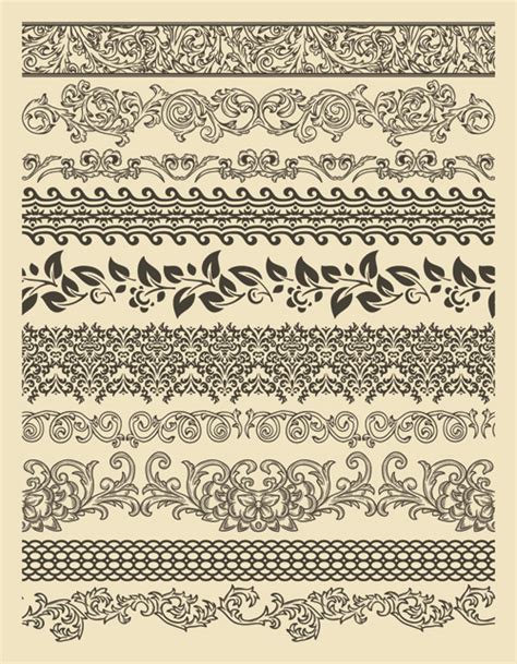 Retro lace Borders vector set 03 free download