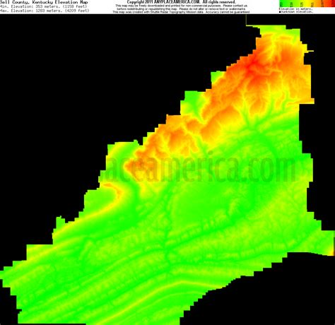 Free Bell County, Kentucky Topo Maps & Elevations