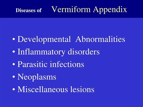 PPT - Diseases of Vermiform Appendix PowerPoint Presentation, free download - ID:9121813