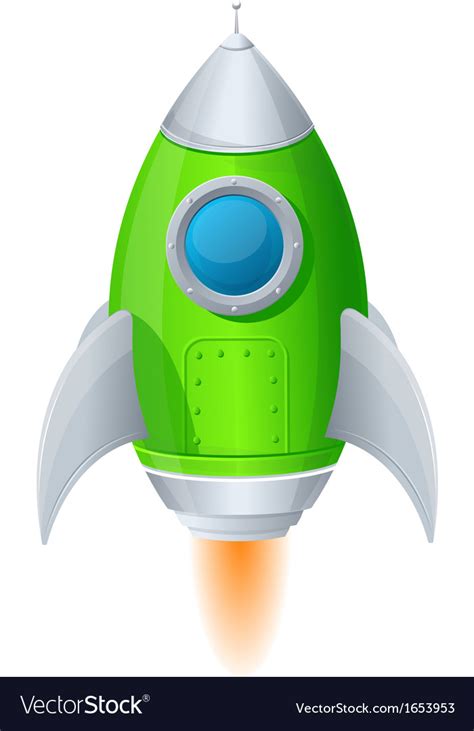 Comic cartoon rocket space ship Royalty Free Vector Image