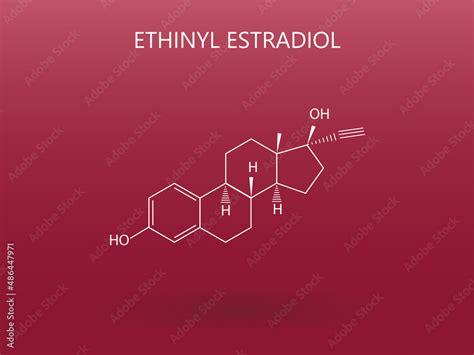 Chemical structure of Ethinyl estradiol, used for the treatment of endometriosis. Stock Vector ...