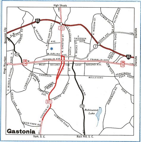 Maps of Gastonia, North Carolina