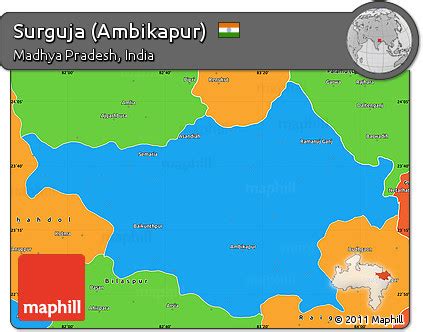 Free Political Simple Map of Surguja (Ambikapur)