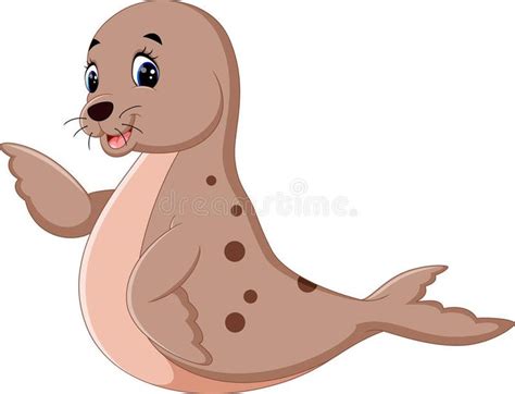 Photo about Illustration of Cute seal cartoon. Illustration of mammal, arctic, isolated ...