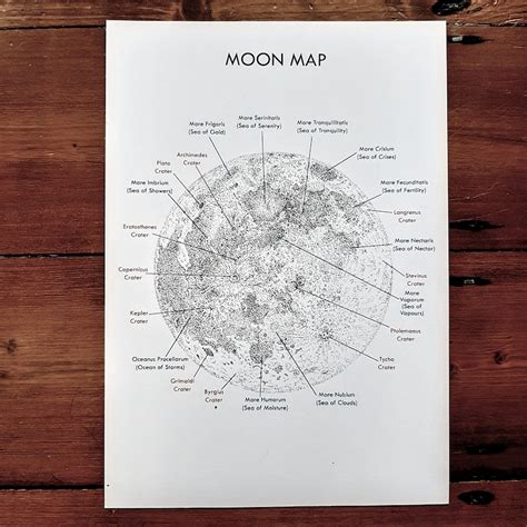 Moon Map Poster Printable Lunar Study Digital Download - Etsy