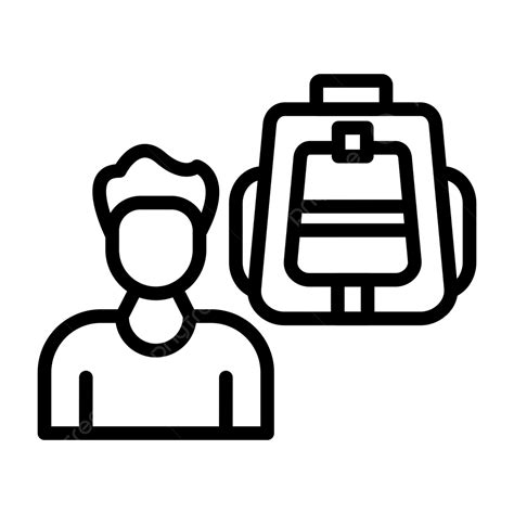 Tourist Line Icon Vector, Tourist Icon, Bag, Baggage PNG and Vector with Transparent Background ...