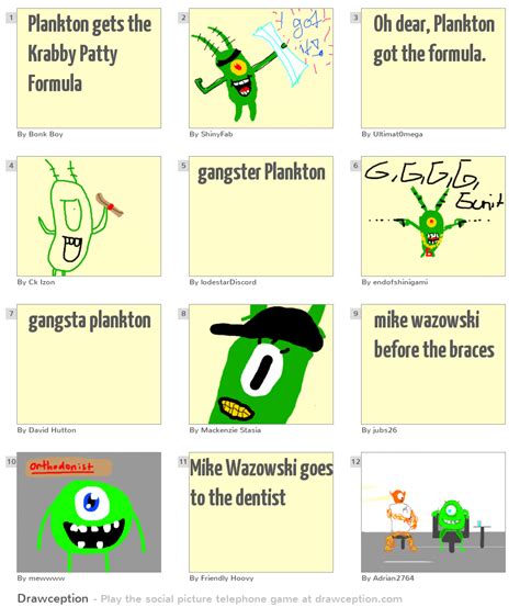 Plankton gets the Krabby Patty Formula - Drawception