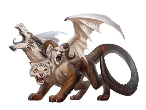 Chimera with White Dragon head - Pathfinder PFRPG DND D&D 3.5 5E 5th ed d20 fantasy | Fantasy ...