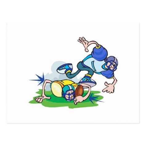 funny football tackle cartoon postcard | Zazzle