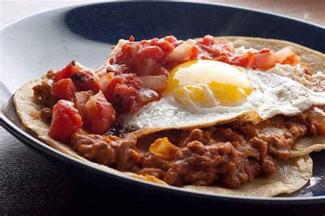 Huevos Rancheros with Chorizo Refried Beans - Life's Ambrosia