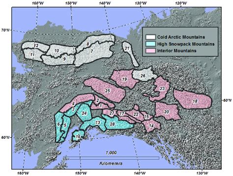 Alpine climate classes based on regional climatology. (1) Cold arctic... | Download Scientific ...