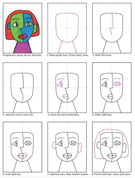 Easy How to Draw Cubism for Kids and Cubism Coloring Page | Cubist ...