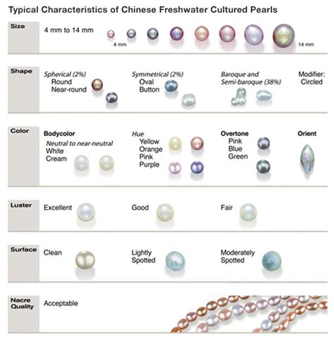 Pearl Chart | Pearls, Cultured pearls, Freshwater cultured pearls