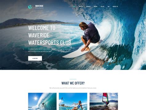 Surfing Website Design - Waveride | TemplateMonster