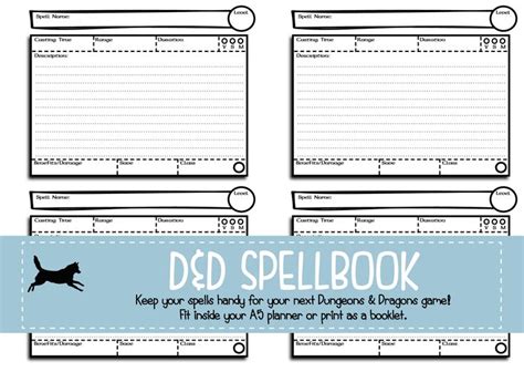 DnD Spellbook | Dungeons and Dragons Spells | Wizard Spell Book | Dnd spellbook, Spell book ...