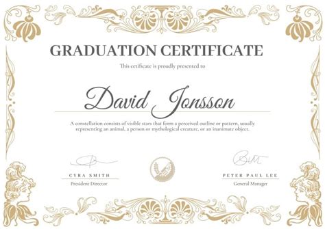 Certificate Of Graduation Template