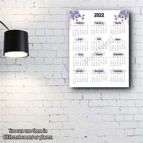 Minimalist 2022 Printable Wall Calendar Instant Download | Etsy