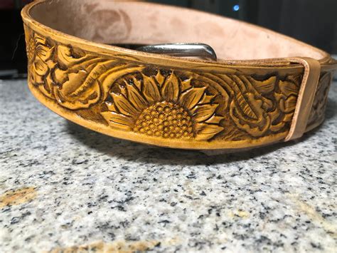 Hand Carved Leather Belts - Etsy