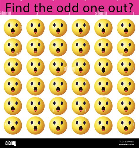 Find the odd one out vector illustration sheet. Spot the difference ...